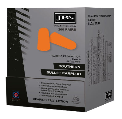 JB's Southern Bullet Earplug (200 pair) 8P085