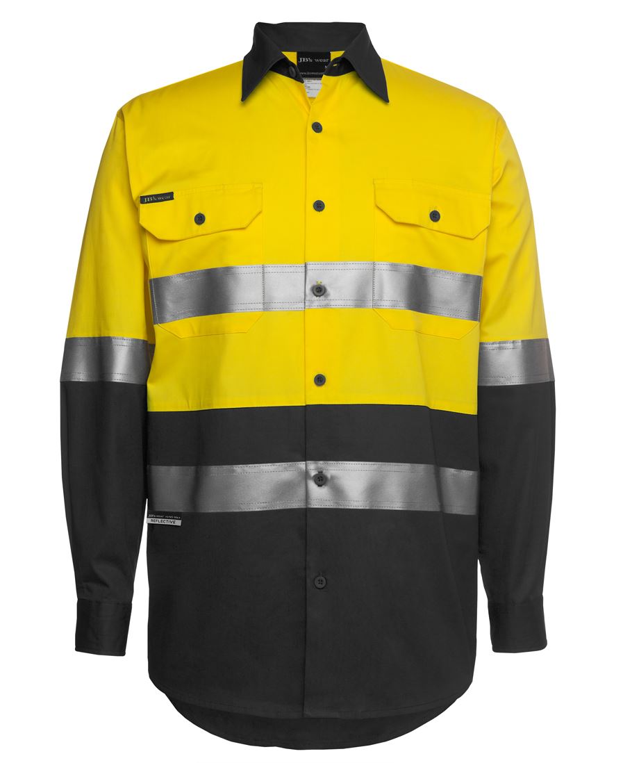 JB'S HI VIS L/S (D+N) 150G WORK SHIRT 6DNWL