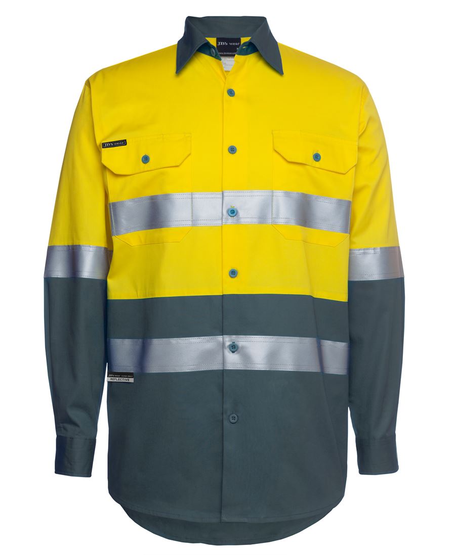 JB'S HI VIS L/S (D+N) 150G WORK SHIRT 6DNWL