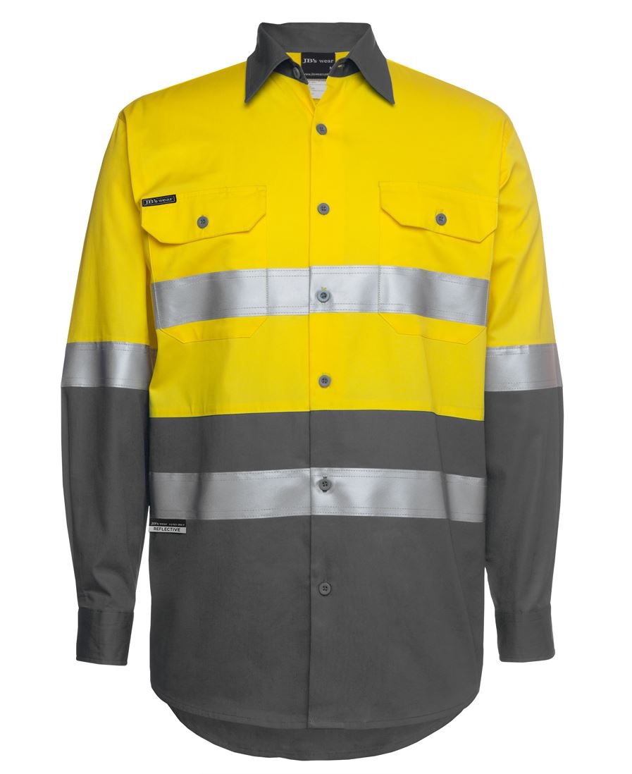 JB'S HI VIS L/S (D+N) 150G WORK SHIRT 6DNWL