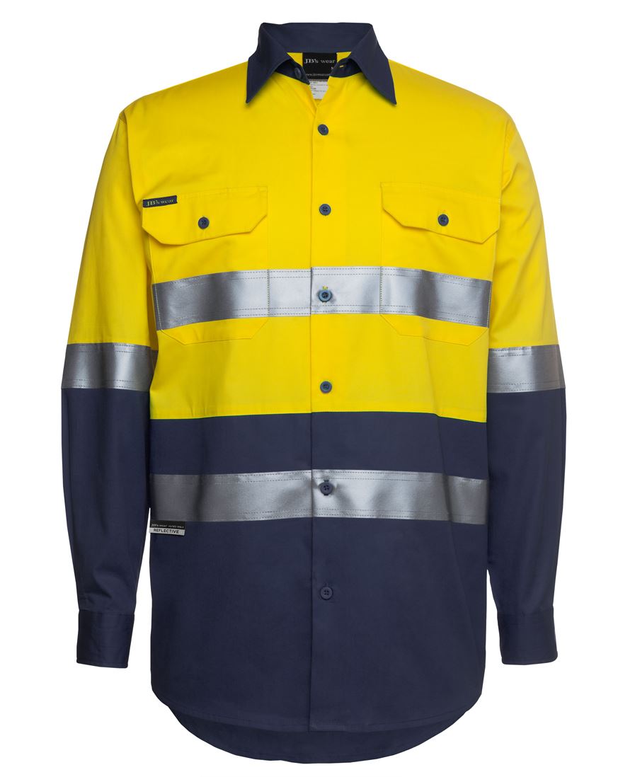 JB'S HI VIS L/S (D+N) 150G WORK SHIRT 6DNWL