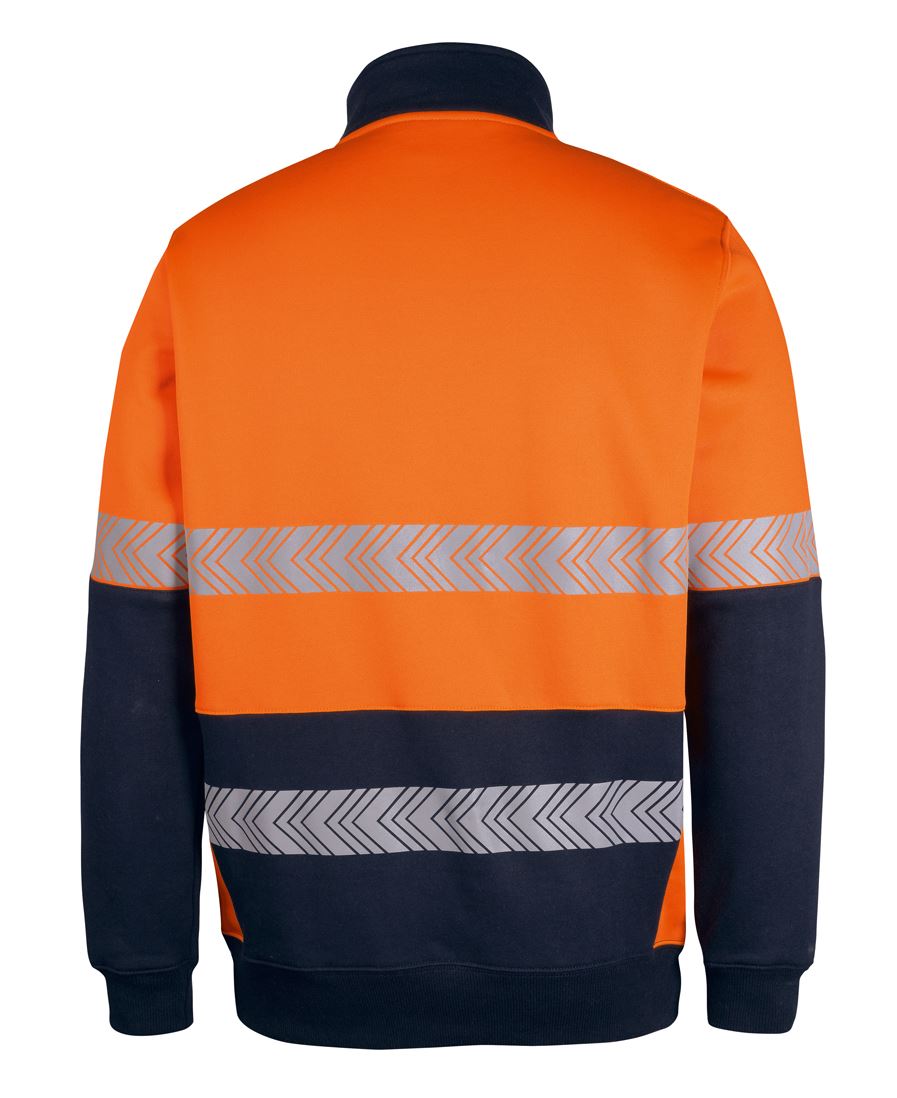 JB'S HI VIS 330G 1/2 ZIP SEGMENTED TAPE FLEECE 6DPS